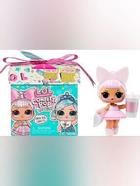 LOL Surprise Confetti Pop Birthday Party Doll, Multicolor Box 8 Surprises New